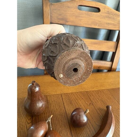 Vintage Wooden Fruit & Vegetables Hand Carved Hardwood MCM Decor - Picture 7 of 11